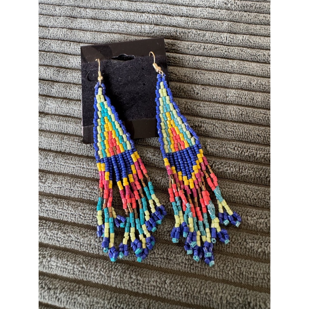 Colorful Beaded Dangle Drop Earrings Bohemian Statement Fashion Jewelry